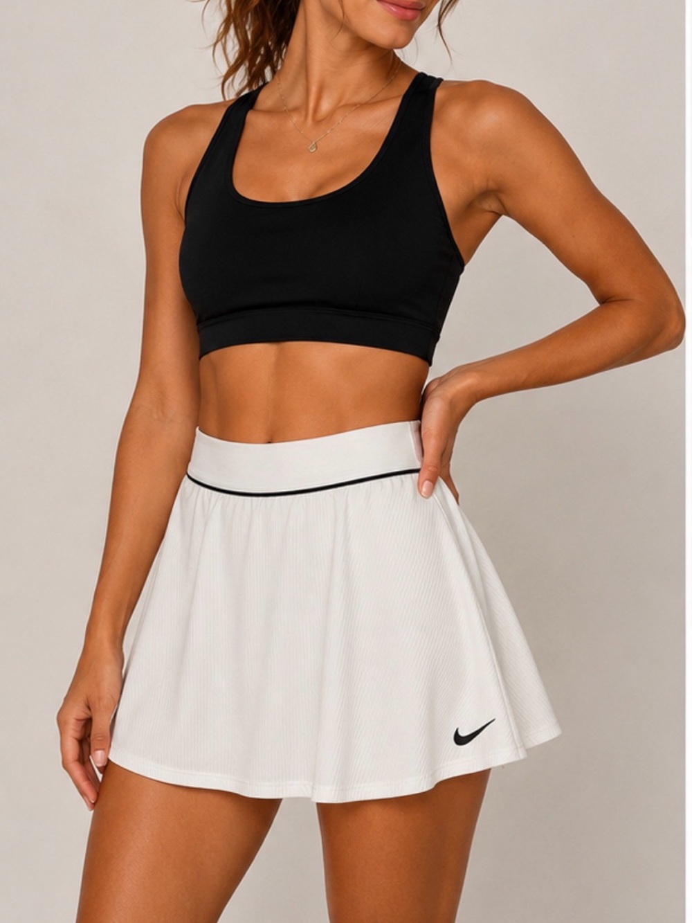 Nike Dri-FIT White Tennis Skort Skirt with Built-In Shorts Women’s Large.